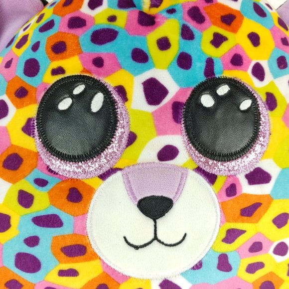 Ty Squish A Boos Giselle Plush 12" Stuffed Animal Rainbow Leopard Multicolor - Picture 2 of 9